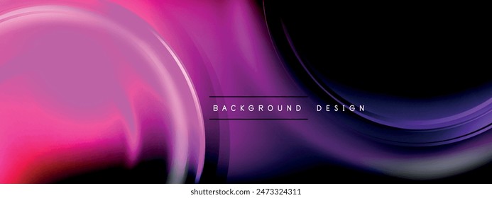 Circles lines and bubbles on bright glowing effect gradient with light and shadow effects. Dynamic interplay of light, shadow and depth. Futuristic and rhythmic technology design