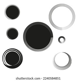 Círculos de líneas. Textura geométrica. Forma redonda. Ilustración vectorial. Imagen de archivo.
