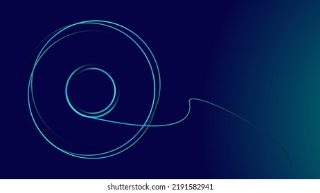 Circles lines round frame dynamic vector AI paint music concept lines