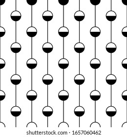 Circles, lines seamless pattern. Circle shapes, stripes ornament. Geometrical print. Circular, linear figures wallpaper. Ethnic background. Vector. Textile print. Abstract motif. Geometric backdrop