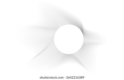 Circles lines wavy. Geometric technology round shape. Overlay transparent vector background