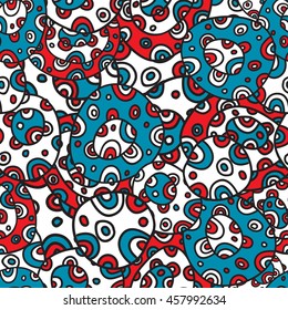 Circles and loops. Colored stones.
Seamless vector pattern.Hand-drawn.
