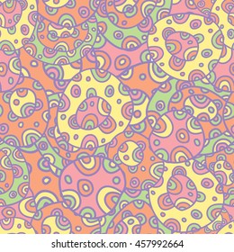 Circles and loops. Colored stones.
Seamless vector pattern.Hand-drawn.