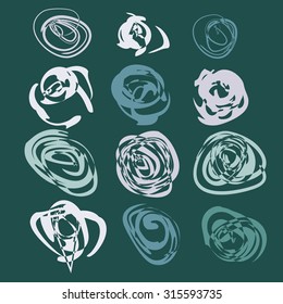circles made with hand drawn brushes