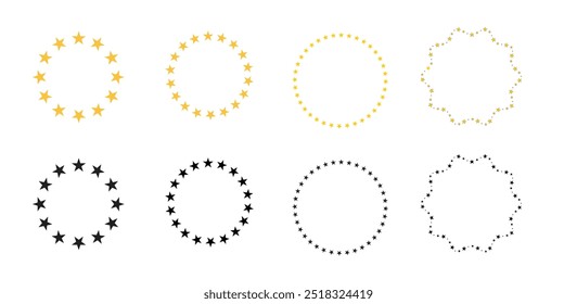 Circles made of stars icons. vector