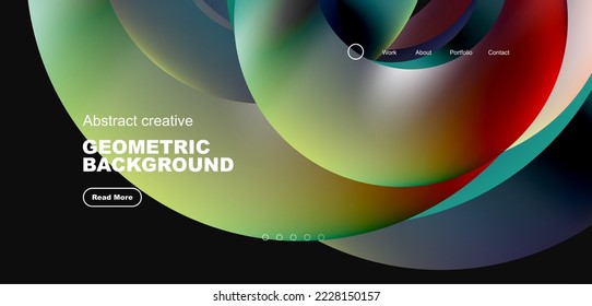 Circles minimal abstract background. Techno or business concept, pattern for wallpaper, banner, background, landing page, wall art, invitation, prints