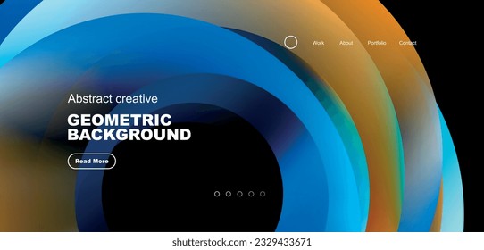 Circles minimal abstract background. Techno or business concept, pattern for wallpaper, banner, background, landing page, wall art, invitation, prints