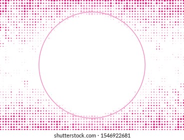 Circles with modern pink lines, dotted halftone wave background. Modern vector for posters, business cards, covers.