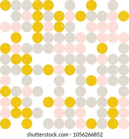 Circles mosaic geometric vector seamless pattern. 