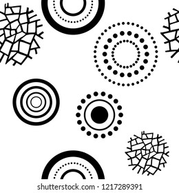 circles, netting and rings Seamless geometric abstract pattern