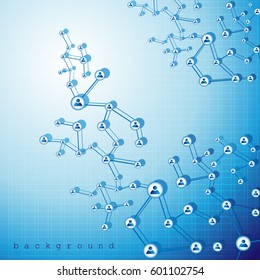 Circles Network,Vector Illustration,Graphic Design Background.Social Media Marketing Concept