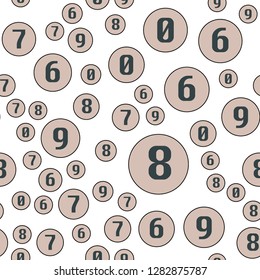 Circles and numbers. Education, school concept. Seamless vector EPS 10 pattern. Flat style