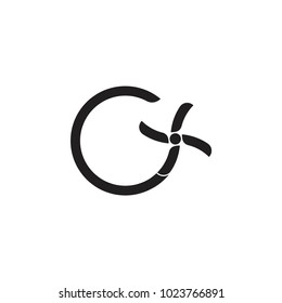 circles object with turbine symbol logo vector