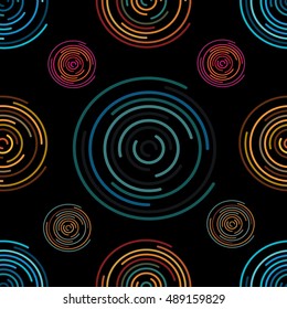 circles on a black background