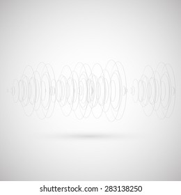 Circles on gray background, vector