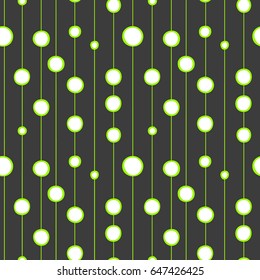 Circles on the line seamless pattern. Black and white modern stylish texture.