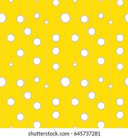 Circles on the line seamless pattern.Modern stylish texture.Yellow and white
