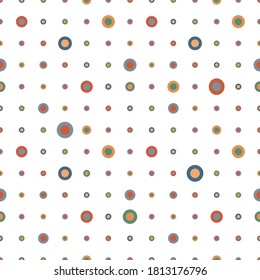 Circles on a white background. Abstract vector pattern of multicolored circles of different sizes.