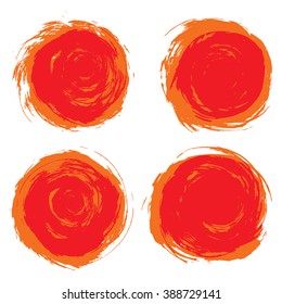 The circles on a white background. Drawing by hand. Ink drawing.