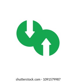 circles opposite arrows simple design logo vector