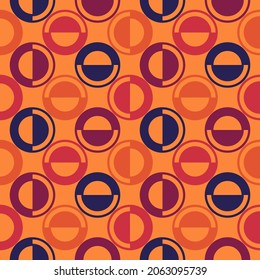 Circles ornament. Seamless pattern. Geometric background. Polka dots motif. Ethnic wallpaper. Geometrical backdrop. Contemporary digital paper. Folk web designing. Tribal textile print. Vector art