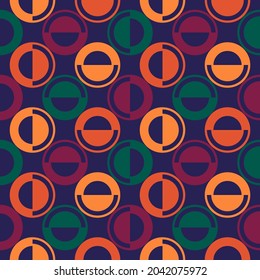 Circles ornament. Seamless pattern. Polka dots motif. Geometric background. Ethnic wallpaper. Geometrical backdrop. Contemporary digital paper. Folk web designing. Tribal textile print.