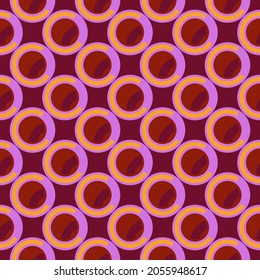 Circles ornament. Seamless pattern. Polka dots motif. Geometric background. Ethnic wallpaper. Geometrical backdrop. Contemporary digital paper. Folk web designing. Tribal textile print. Vector image