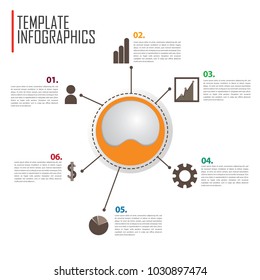  circles and other elements for infographic. Template for cycle diagram, graph, presentation and round chart. Business concept with 5 options, parts, steps or processes.