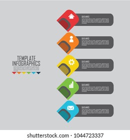 circles and other elements for infographic. Template for cycle diagram, graph, presentation and round chart. Business concept with 5 options, parts, steps or processes.
