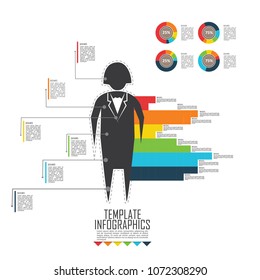 circles and other elements for infographic. Template for cycle diagram, graph, presentation and round chart. Business concept with 5 options, parts, steps or processes.
