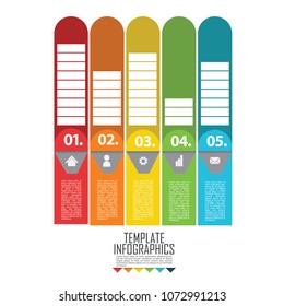 circles and other elements for infographic. Template for cycle diagram, graph, presentation and round chart. Business concept with 5 options, parts, steps or processes.