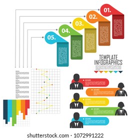 circles and other elements for infographic. Template for cycle diagram, graph, presentation and round chart. Business concept with 5 options, parts, steps or processes.