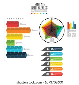 circles and other elements for infographic. Template for cycle diagram, graph, presentation and round chart. Business concept with 5 options, parts, steps or processes.