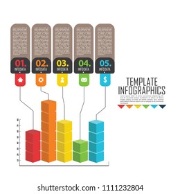 circles and other elements for infographic. Template for cycle diagram, graph, presentation and round chart. Business concept with 5 options, parts, steps or processes.