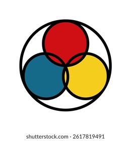 Circles overlap colors mixing scheme graphic