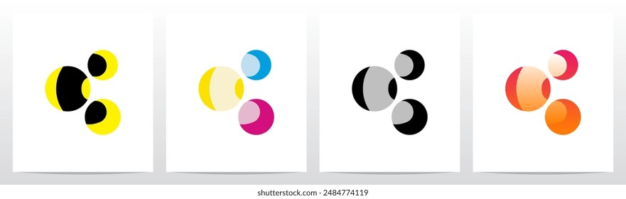 Circles Overlay Highlight Spotlight Letter Logo Design C
