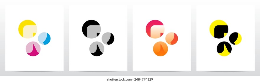 Circles Overlay Highlight Spotlight Letter Logo Design R