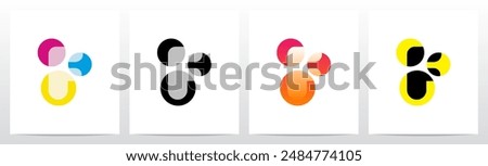 Circles Overlay Highlight Spotlight Letter Logo Design F