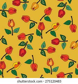 Circles pattern with abstract roses