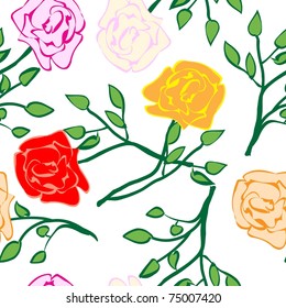 Circles pattern with abstract roses