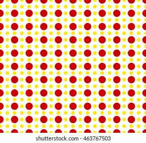 Circles pattern - Basic duotone, red-yellow repeatable pattern