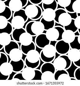 Circles pattern. Circular figures seamless ornament. Geometric motif. Rounds background. Circle, ring shapes wallpaper. Rings backdrop. Digital paper, textile print, web design, abstract. Vector art.