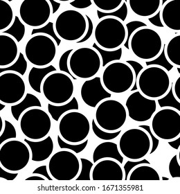 Circles pattern. Circular figures seamless ornament. Geometric motif. Rounds background. Circle shapes wallpaper. Geometrical backdrop. Digital paper, textile print, web design, abstract. Vector art.