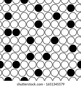 Kreismuster. Dots nahtlose Ornamente. Dotmotiv. Hintergrund der Kreislauffiguren. Runder Hintergrund. gestrichene Tapete. Digitales Papier, Stoffdruck, Webdesign, Vektorillustration-Illustration, abstraktes Bild