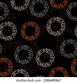 Circles pattern in fashion trend colors The Memphis style. Geometrical figure. Seamless vector illustration with pink and purple geometric shapes.