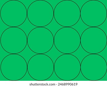 Circle's patters with green background, Patrones de pentagono con fondo verde