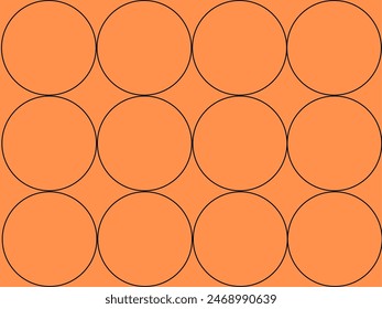 Circle's patters with orange background, Patrones de pentagono con fondo naranja