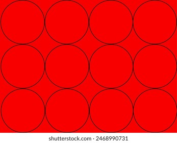 Circle's patters with red background, Patrones de pentagono con fondo rojo