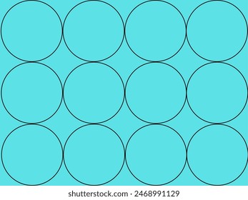 Circle's patters with turquoise background, Patrones de pentagono con fondo azul turquesa
