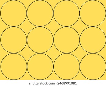 Circle's patters with yellow background, Patrones de pentagono con fondo amarillo